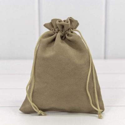 Мешочек подарочный бархатный 12*15 см Бежево-серый 441279