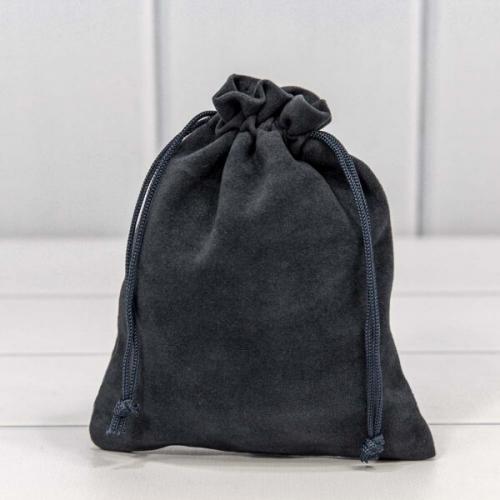 Мешочек подарочный бархатный 12*15 см Синевато-черный 441273