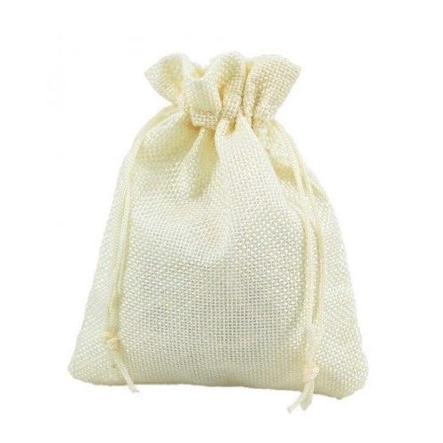 Мешочек подарочный лен искусственный 12*15 см Однотонный бежевый 4469511