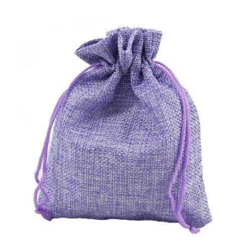 Мешочек подарочный лен искусственный 12*15 см Однотонный сиреневый 44695сир