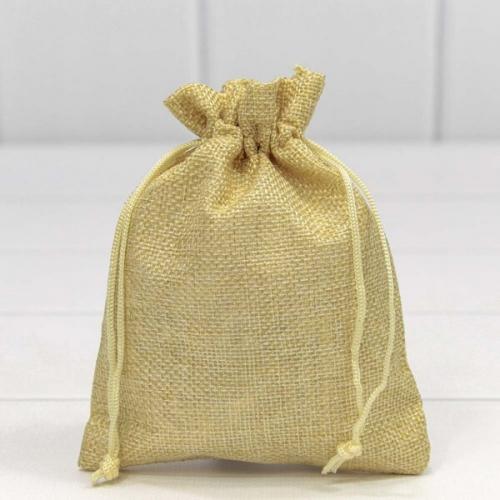 Мешочек подарочный лен искусственный 12*15 см Песочный 4469512