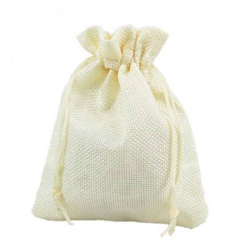 Мешочек подарочный лен искусственный 14*20 см Однотонный бежевый 4449511