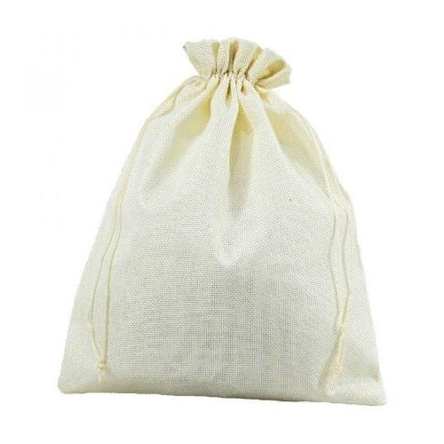Мешочек подарочный лен искусственный 18*23 см Однотонный бежевый 44651беж