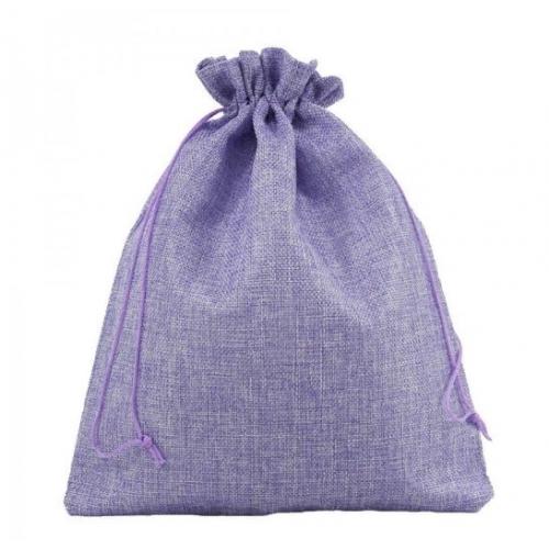 Мешочек подарочный лен искусственный 18*23 см Однотонный сиреневый 44651сир