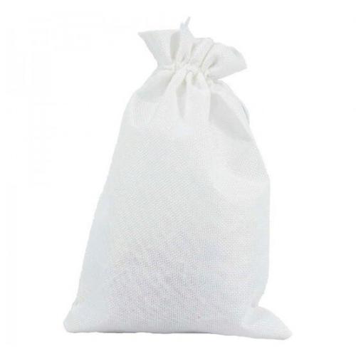 Мешочек подарочный лен искусственный 20*30 см Однотонный белый 446951бел