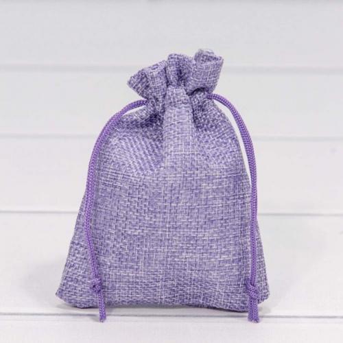 Мешочек подарочный лен искусственный 9*12 см Сиреневый 443257