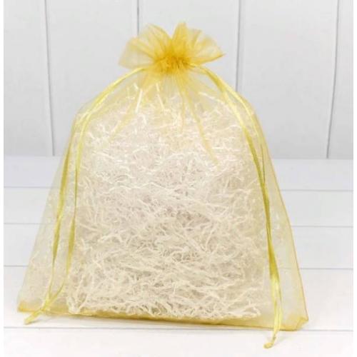 Мешочек подарочный органза 26*32 см Однотонный золото 44580зол
