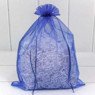 Мешочек подарочный органза 30*40 см Однотонный синий 445331с
