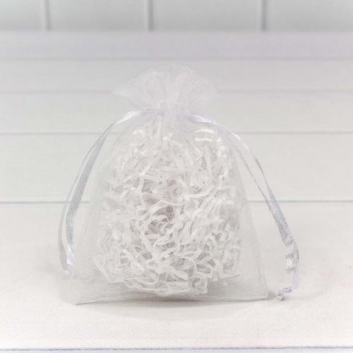 Мешочек подарочный органза 9*12 см Однотонный белый 443260