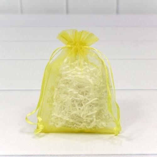 Мешочек подарочный органза 9*12 см Однотонный желтый 445772