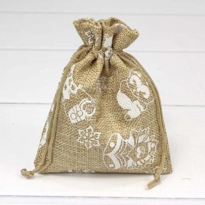 Мешок новогодний подарочный лен искусственный 12*15 см 'Новый год' 447013