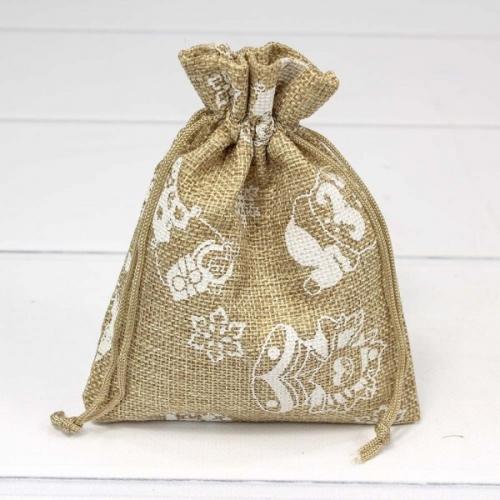 Мешок новогодний подарочный лен искусственный 12*15 см 'Новый год' 447013