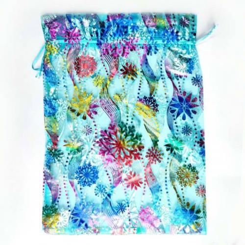 Мешок новогодний подарочный органза 25*35 см 