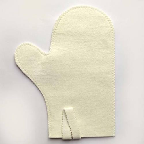 Мочалка тканная Варежка бежевая 12*24 см (сизаль) 93329