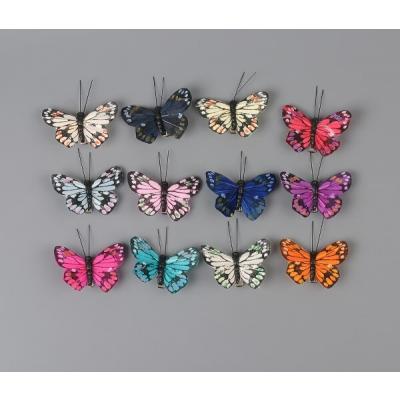 Набор декоративных украшений 'Бабочки' на клипсе 6.5 см Разноцветные 50174