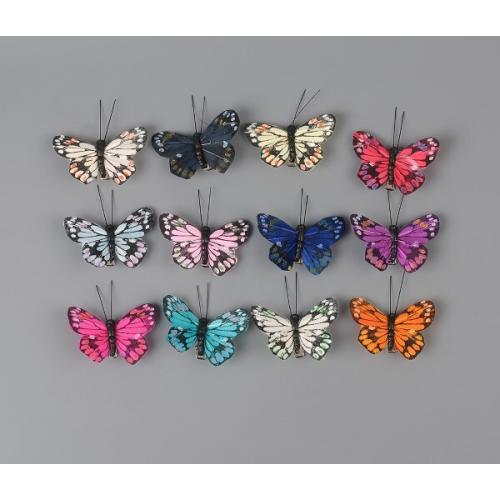 Набор декоративных украшений 'Бабочки' на клипсе 6.5 см Разноцветные 50174
