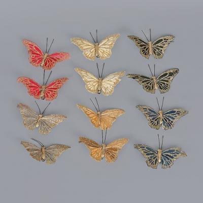 Набор декоративных украшений 'Бабочки с глиттером' на клипсе 7.5 см Разноцветные 50170