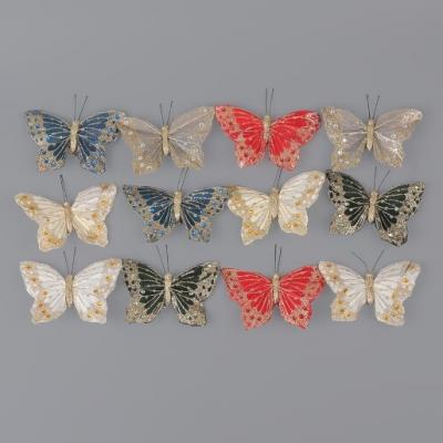 Набор декоративных украшений 'Бабочки с глиттером' на клипсе 9.5 см Разноцветные 50173
