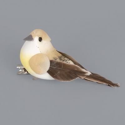 Набор фигурок декоративных 'Птичка на клипсе' Бежевый/коричневый 12 шт/уп 50177 ЦЕНА ЗА УПАКОВКУ