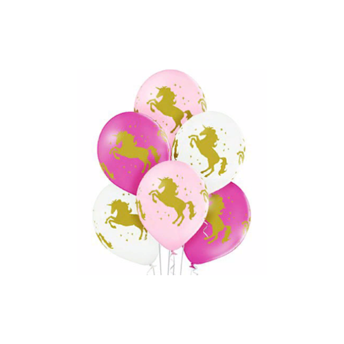 Набор латексных воздушных шаров с рисунком Единорог 36см 5шт 1111-0924