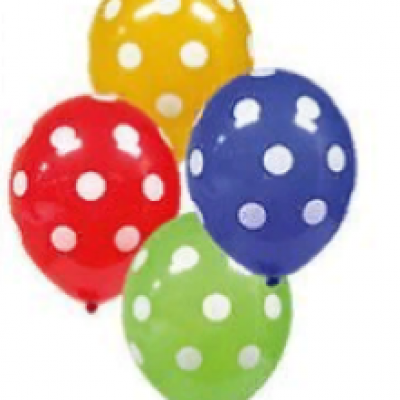Набор латексных воздушных шаров с рисунком Горошек 30см 5шт 1111-0830