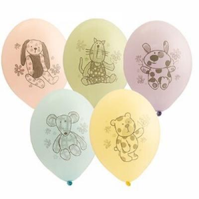 Набор латексных воздушных шаров с рисунком Зверюшки-Игрушки 1111-1010