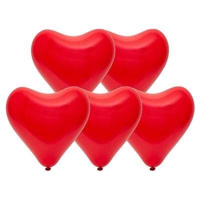 Набор латексных воздушных шаров Сердце красное 30 см 5 шт 1111-1316