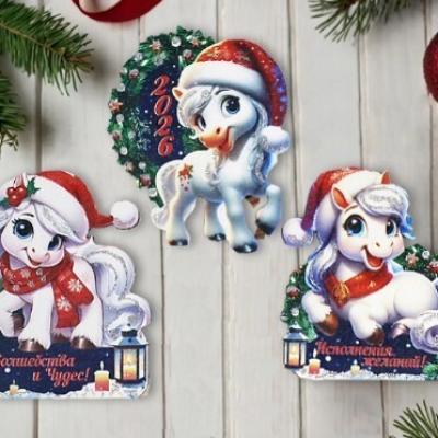 Набор магнитов 3 шт 'Милые лошадки.2026' 154648