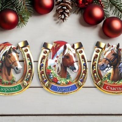 Набор магнитов 3 шт 'Подкова с лошадью' 154649