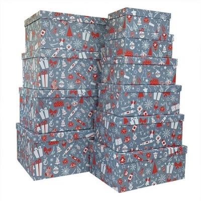 Набор новогодних подарочных коробок 10 в 1 прямоугольник 37.5*29*16 см 536085