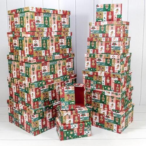 Набор новогодних подарочных коробок 15 в 1 прямоугольник 42.5*33*17.5 см Новый год 445750