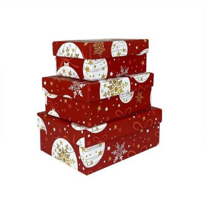 Набор новогодних подарочных коробок 3 в 1 прямоугольник 16*12*6.5 см 536088
