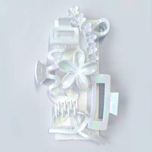 Набор перламутровых крабов для волос разного размера и формы (7 штук в наборе) 130712