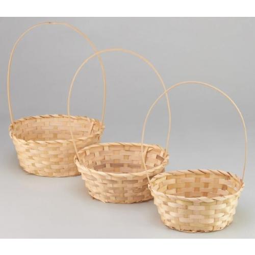 Набор плетеных корзин из 3 шт (бамбук) 27*21*H10/38 см Натуральный 50044