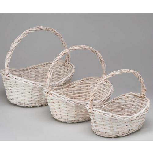 Набор плетеных корзин из 3 шт (ива) 42*30*H13/17*HH36 см 50055