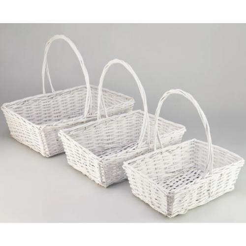 Набор плетеных корзин из 3 шт (ива) 50*37*16/44 b45*31 см Белый 50039