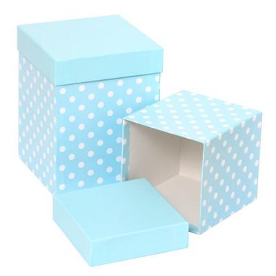 Набор подарочных коробок 2 в 1 куб 17*13*13 см Горошек