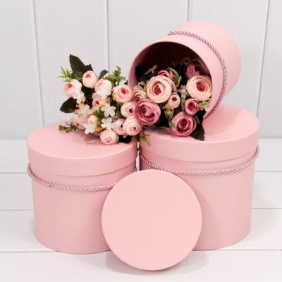 Набор подарочных коробок 3 в 1 цилиндр 18*17 см Розовый 447470