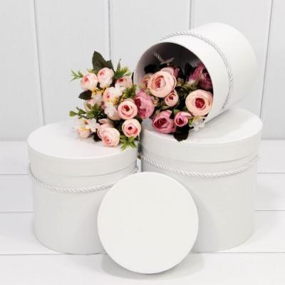 Набор подарочных коробок 3 в 1 цилиндр 18*17 см Белый 440786бе