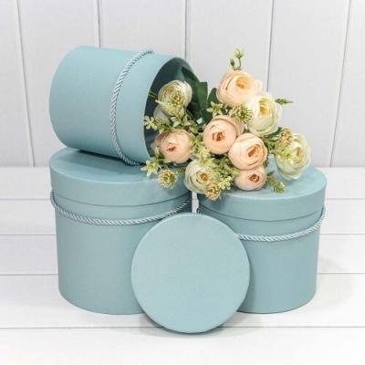 Набор подарочных коробок 3 в 1 цилиндр 18*17 см Голубой 447467