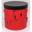 Набор подарочных коробок 3 в 1 цилиндр 21.5*21.5 см Бабочки красный с черным 440753к
