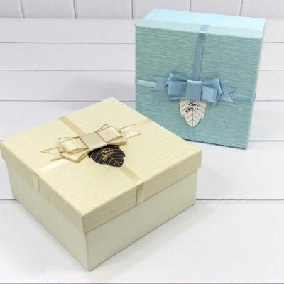 Набор подарочных коробок 3 в 1 квадрат 19*19*9.5 см For You Голубой/бежевый 442208гб