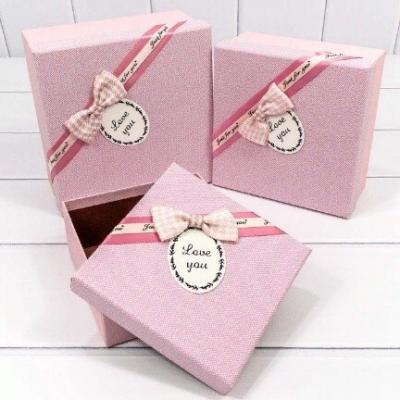 Набор подарочных коробок 3 в 1 квадрат 19*19*9,5 см For You Розовый 442208р