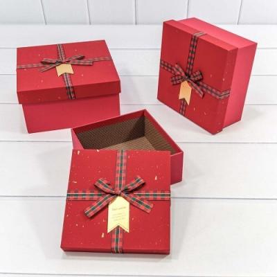 Набор подарочных коробок 3 в 1 квадрат 19*19*9.5 см Красный 443394