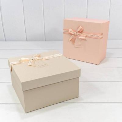 Набор подарочных коробок 3 в 1 квадрат 21*21*12.3 см С бантом серый 441650