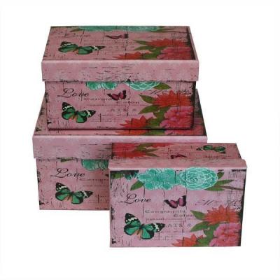 Набор подарочных коробок 3 в 1 прямоугольник 22*15*11.5 см Бабочки 535694