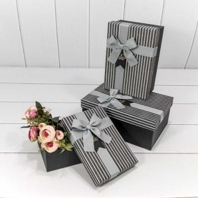 Набор подарочных коробок 3 в 1 прямоугольник 22.5*16*9.5 см С бантом 