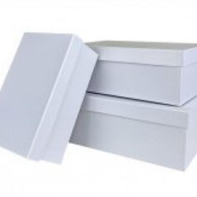 Набор подарочных коробок 3 в 1 прямоугольник 23*16*9,5 см Белый перламутр 530735бп