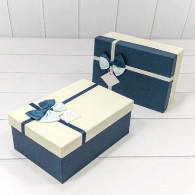 Набор подарочных коробок 3 в 1 прямоугольник 23*16*9.5 см С двойным бантом 440941