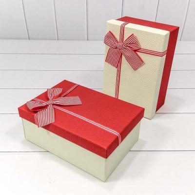 Набор подарочных коробок 3 в 1 прямоугольник 23*16*9.5 см С полосатым бантом 441060